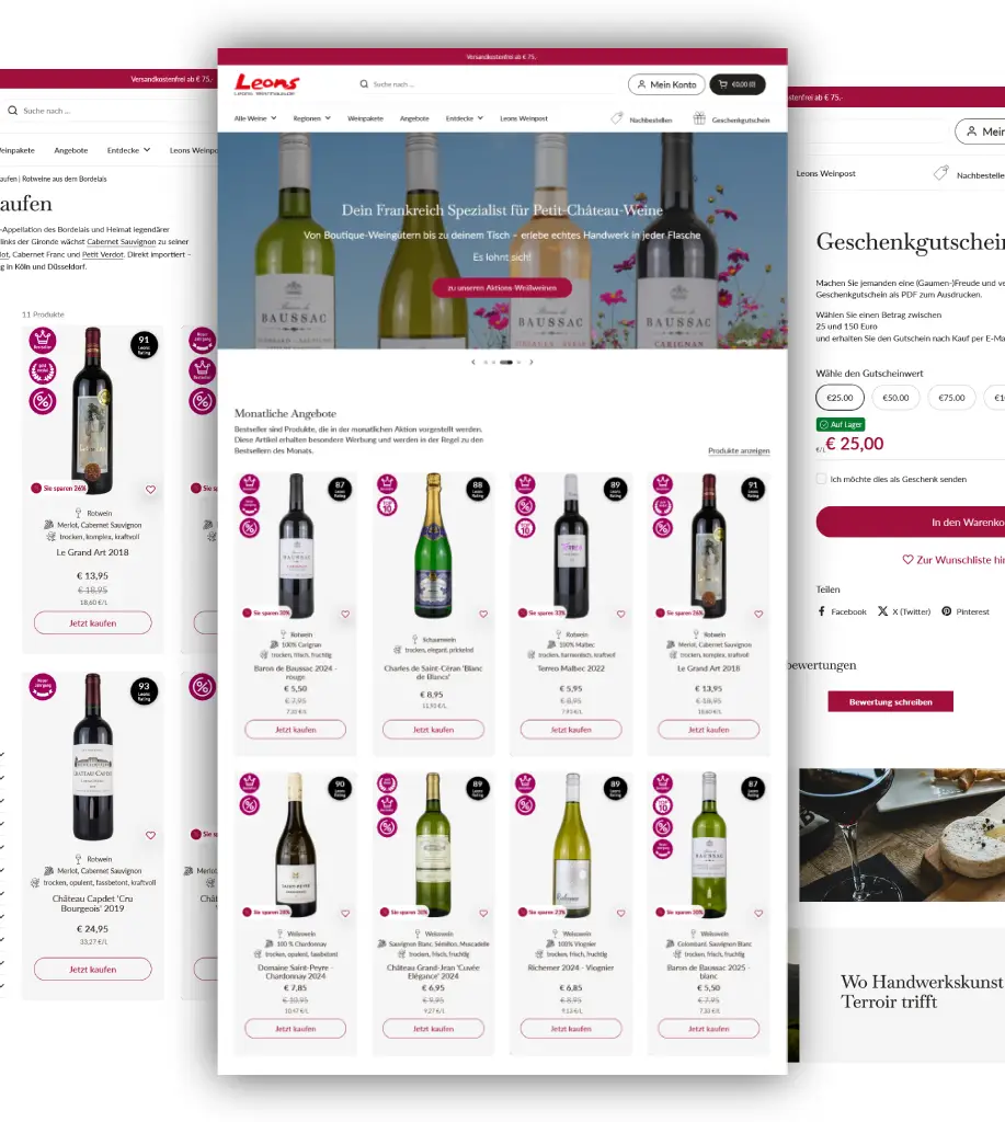 Shopify Wine Store Development for Leons Weinhaus Germany