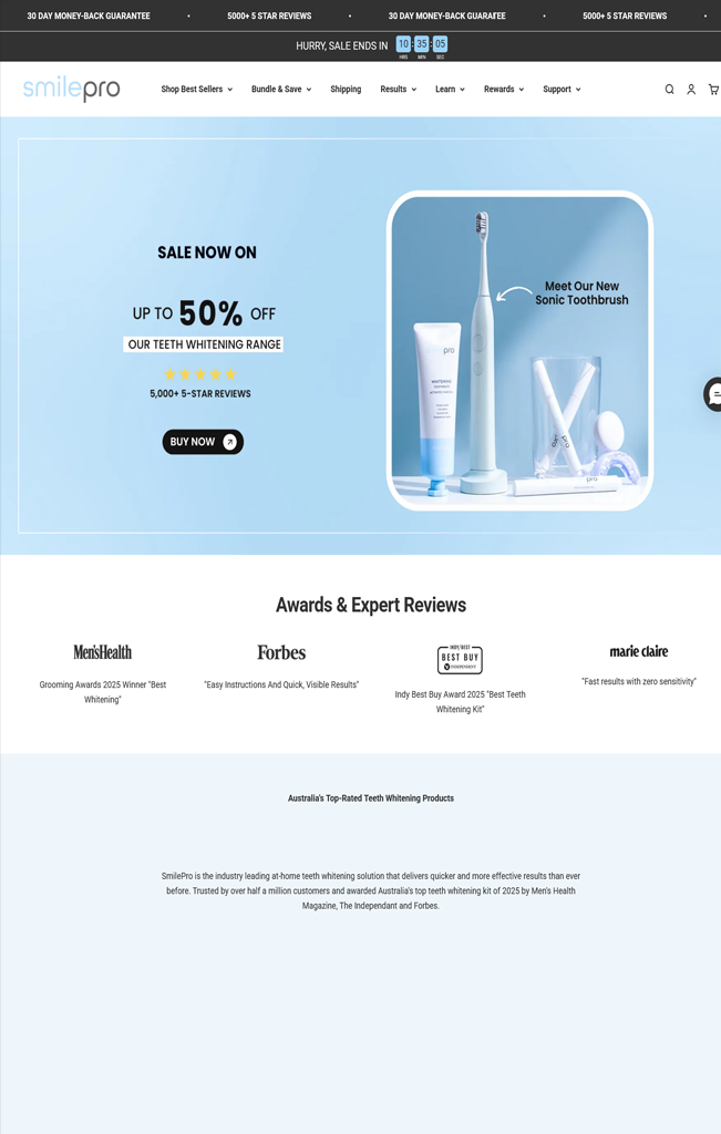 We create SEO-optimized, conversion-driven online stores for premium dentists to sell teeth whitening products.