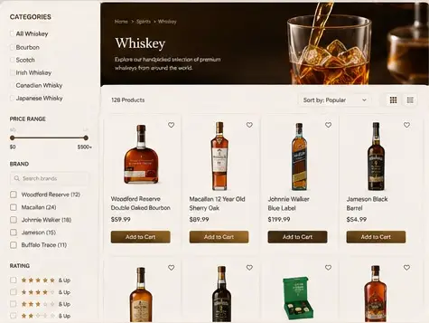 Custom Shopify Development for a Luxury Wine & Spirits eCommerce Website