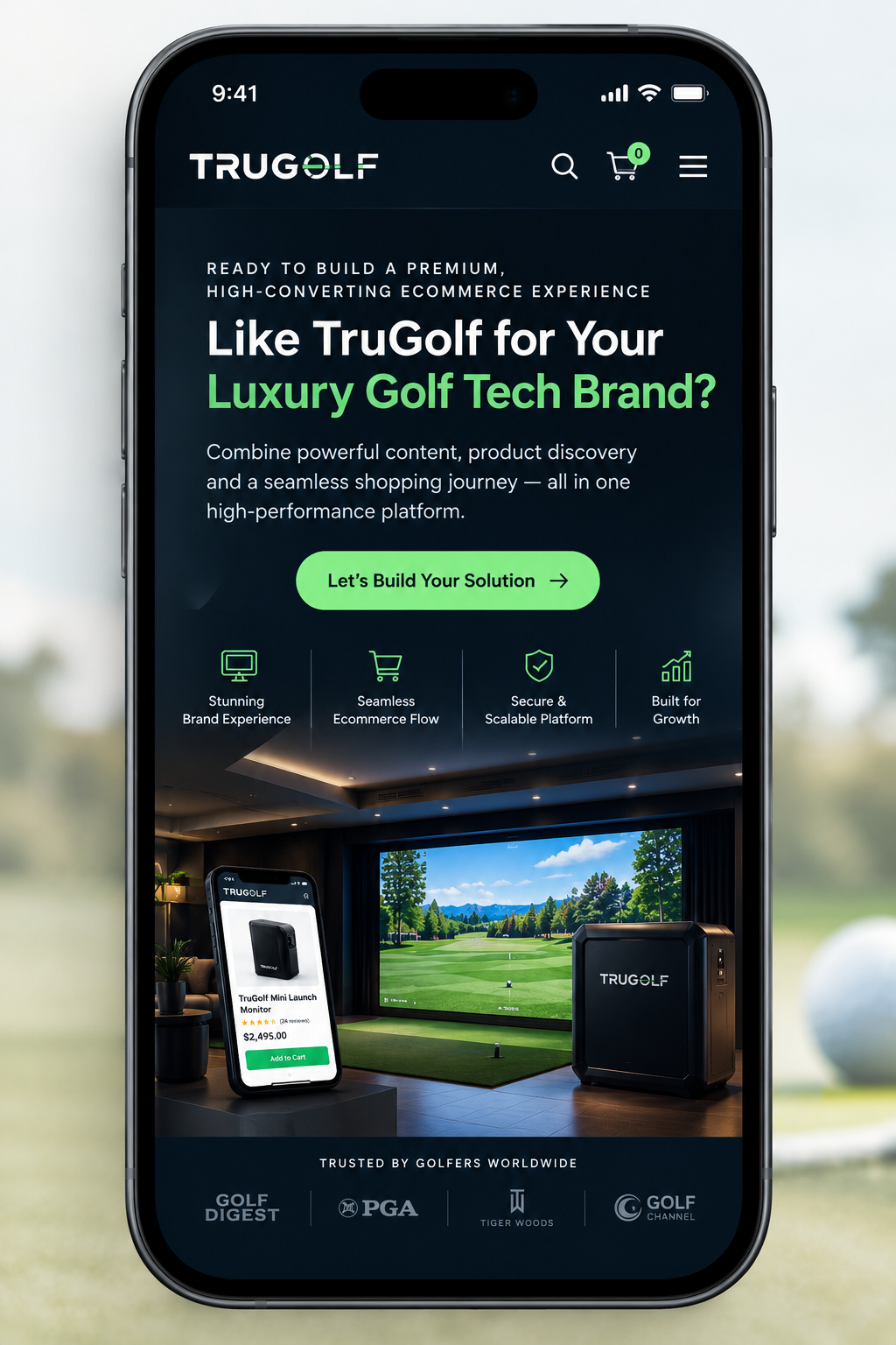 TruGolf Website Redesign with WordPress & Shopify