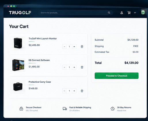 TruGolf Website Redesign with WordPress & Shopify